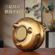 Three-legged and double-eared pure brass alloy incense burner for home use