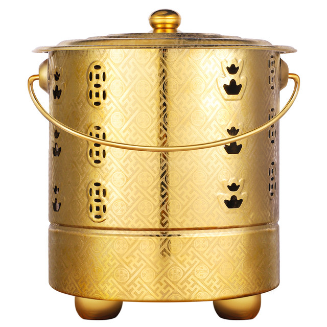 Burn paper bucket, burn gold bucket, stainless steel, bye bye, burn money paper