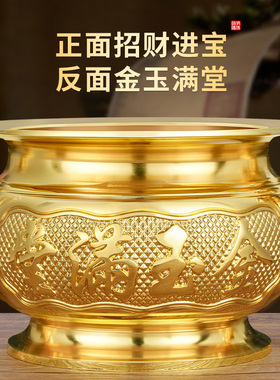 家用纯供奉黄铜合金香炉蜡烛台座三件套供佛关公财神爷专用佛堂炉