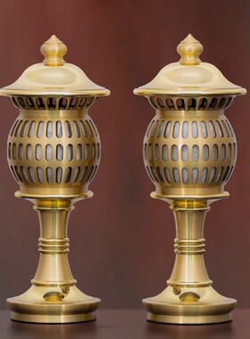 供奉佛堂莲花纯铜招财