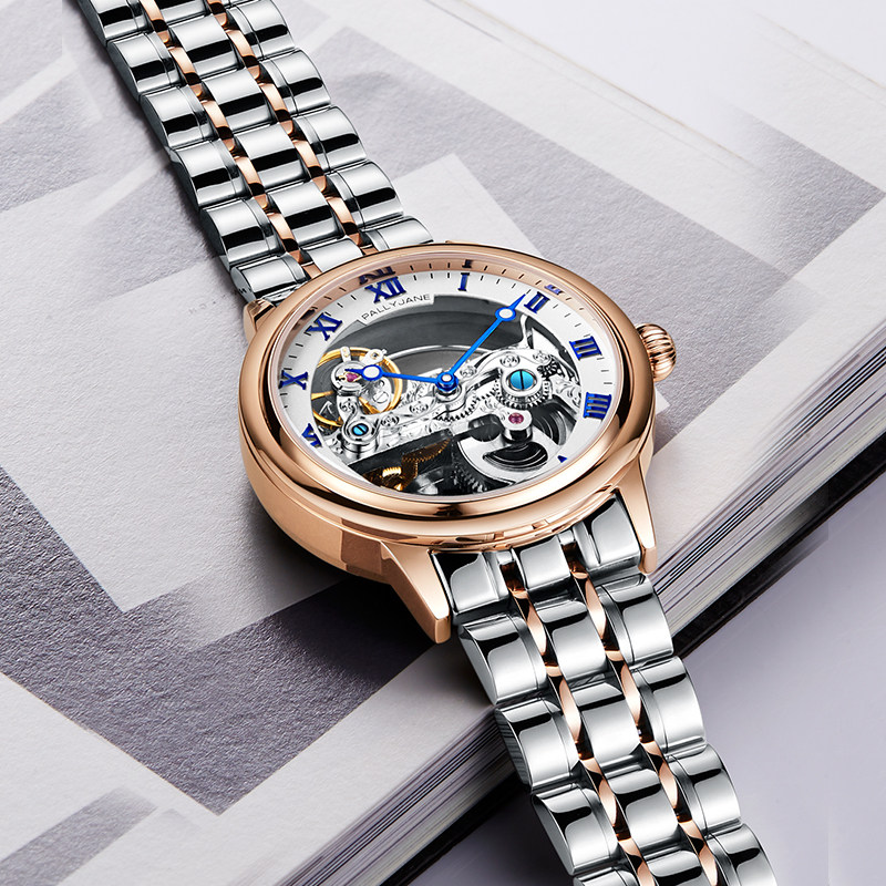 男士全自动机械防水夜光个性钢手表 pallyjane手表国产腕表