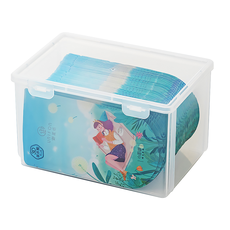 面膜收纳盒带盖桌面大容量防尘透明可放冰箱装面膜的盒子收纳神器 - 图0