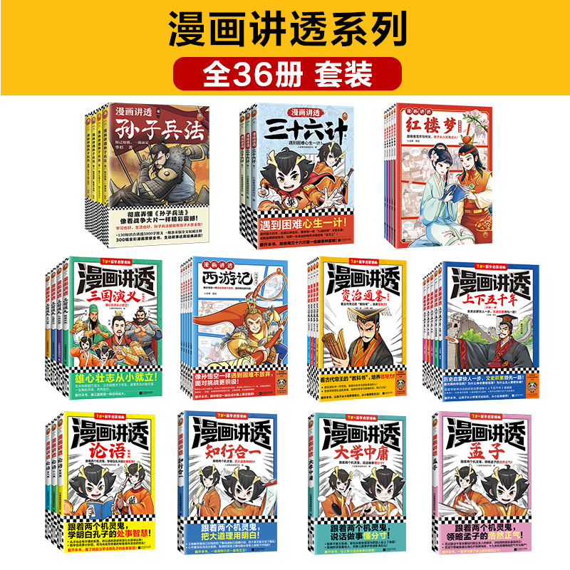 漫画讲透系列36册全集任选 漫画讲透三国演义红楼梦西游记资治通鉴孙子兵法下五千年三十六计国学智慧论语中庸知行合一 华杉读客 - 图0