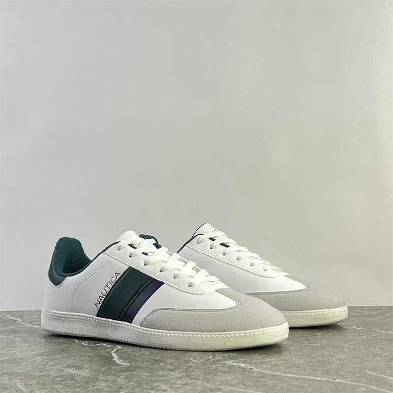 出美单运动鞋男鞋革面拼接复古休闲板鞋耐磨防滑软底低帮德训鞋男,淘宝优惠券,粉丝福利购,淘宝优惠卷