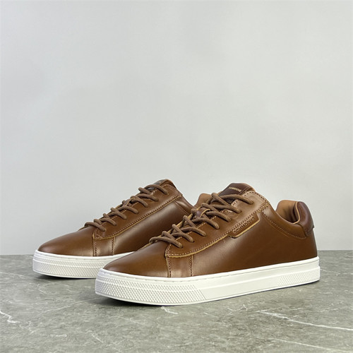 在售150美刀法国时尚运动鞋男鞋头层牛皮拼接休闲鞋耐磨低帮板鞋 - 图0