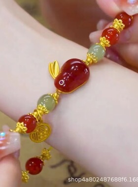 钱兔无量玉兔手链女学生ins小众设计闺蜜生日礼物感手工