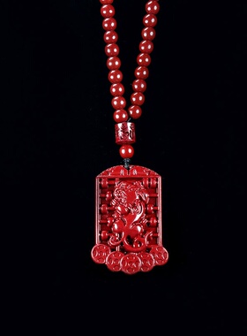 朱砂项链紫金砂男带观音女带佛平安扣貔貅笑口弥勒佛108颗毛衣链