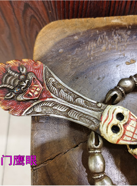 尼泊尔纯铁实心忿怒莲师铁蝎轮