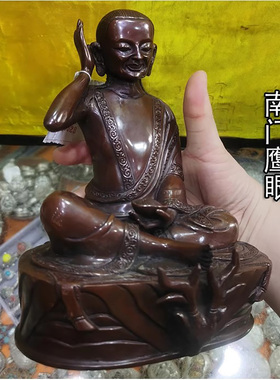 尼泊尔进口纯铜佛像摆件米拉日巴