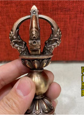 全紫铜五股金刚杵全套配底座