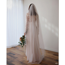 veils original Korean ensemble extremely minimalist Temperament Super-long Single Layer Trailing Bridal Bridal Wedding brigade Shooting Shadow accessories