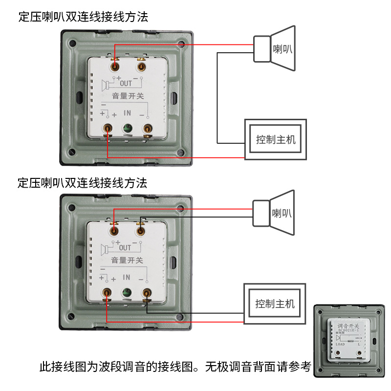 可卡86型定压调音开关吸顶喇叭音响背景音乐调节音量控制开关面板 - 图2