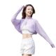 Stand-up collar ice silk sun protection clothes women's short shawl jacket breathable anti-UV sunshade outdoor driving shawl versatile shawl