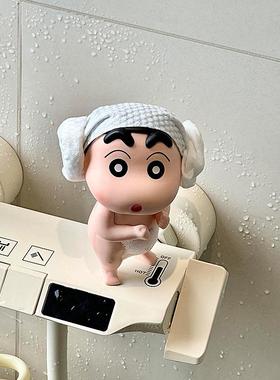 可爱蜡笔小新洗澡搭子浴室摆件卡通高颜值家居玄关桌面装饰摆件