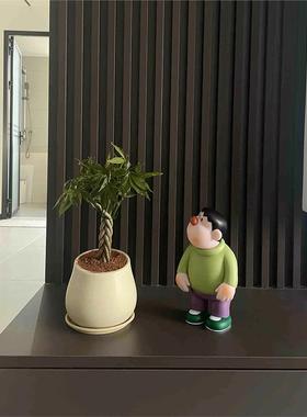 可爱胖虎玄关摆件卡通桌面摆件家居装饰入户玄关电视柜桌面摆件