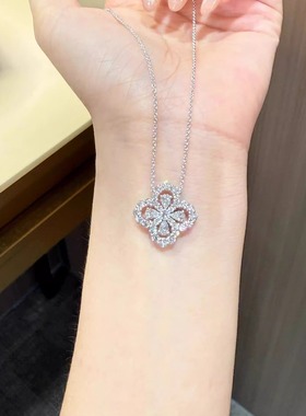 S925纯银四叶草项链女轻奢小众设计感锁骨链生日礼物送女友送闺蜜