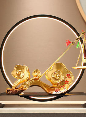 平安喜乐摆件事事如意新中式客厅入门户玄关电视柜鞋柜家居装饰品