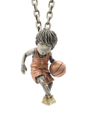 创意镀银复古灌篮高手周边项链樱木花道流川枫赤木刚宪吊坠毛衣链