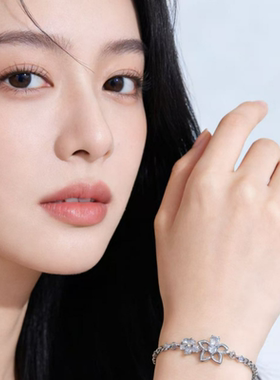 时尚轻奢简约风小花朵锆石手链高颜值小众手串精致小巧百搭手饰品