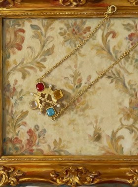 新款欧式古典复古风摩天轮彩锆手链轻奢优雅气质手串时尚手饰品