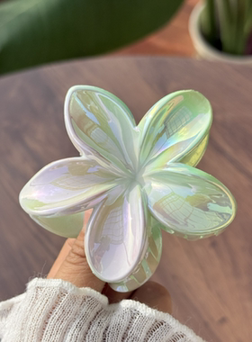 春夏渐变纯色镭射花瓣蛋花发抓