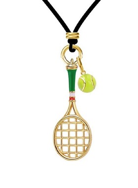 网球拍吊坠项链锁骨链