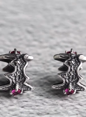 藏银镶钻夜王皇冠隔片文玩星月凤眼菩提百香籽荆棘王冠卡环配饰