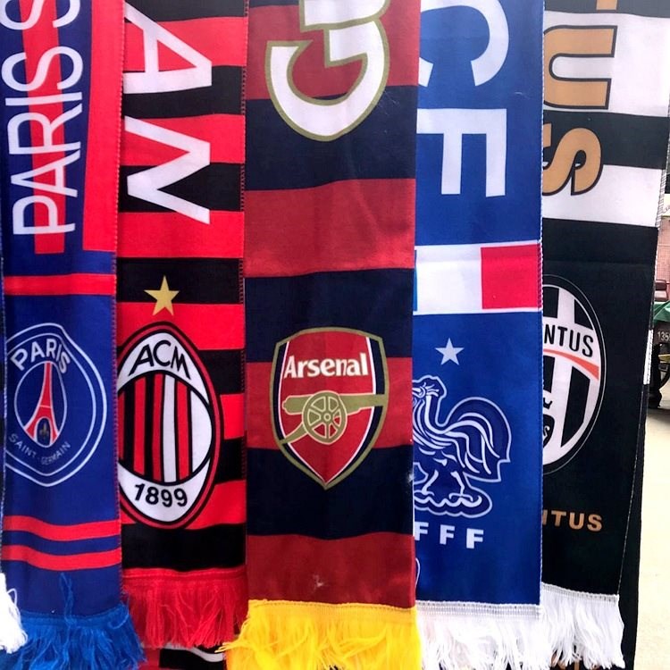 Barcelona Real Madrid Paris Chelsea football fan scarf - 图0