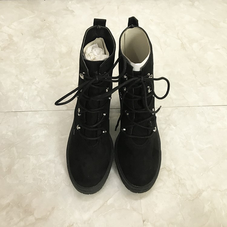 2018 winter women's lace-up ankle boots shoes欧美女靴size 40 - 图3