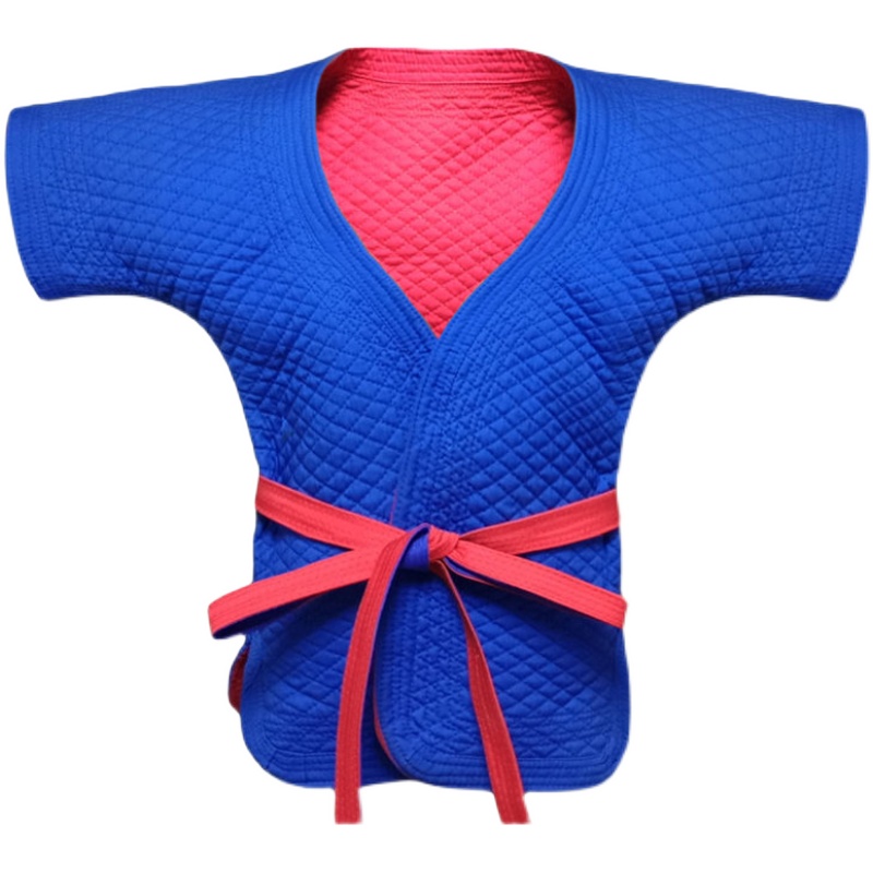 传统式摔跤服中式摔跤训练型红蓝双面穿加厚中国式摔跤跤衣 - 图3