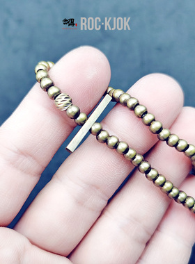 实心黄铜手串ins风小众复古手链