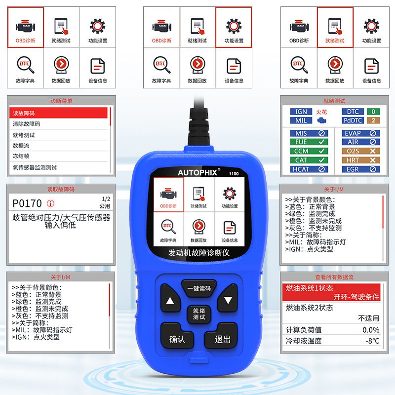汽车故障检测仪发动机故障解码器 OBD行车电脑诊断仪故障灯消除器 - 图0