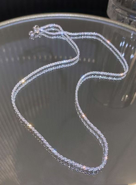 新款菜花链项链女ins银色波光粼粼满天星锁骨链闪烁项链简约素链
