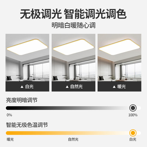 led超亮客厅吸顶灯全光谱护眼主卧室吊灯具现代简约大气中山古镇 - 图1