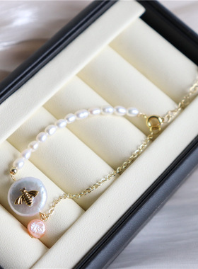 小小鱼定制款天然纽扣设计款珍珠