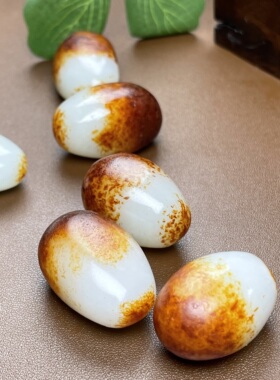 新疆和田玉籽料原石手链手串天地皮玛丽艳红皮独籽无修羊脂玉真籽