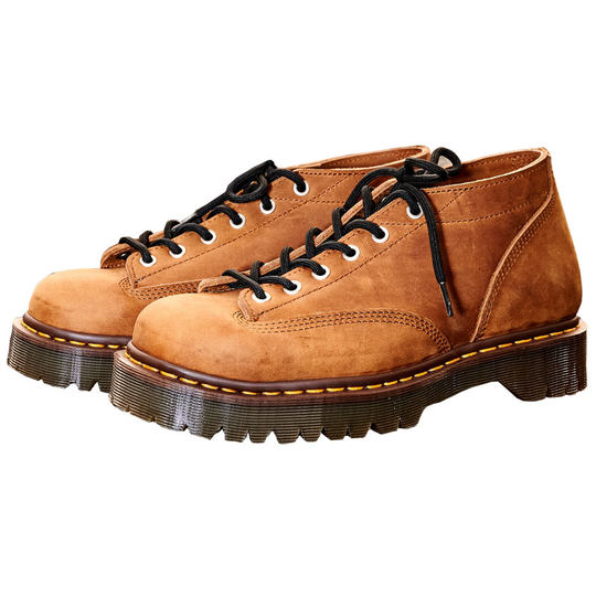 固特异热熔焊接短脸monkeyboots马丁靴男低帮百搭休闲鞋皮鞋新款