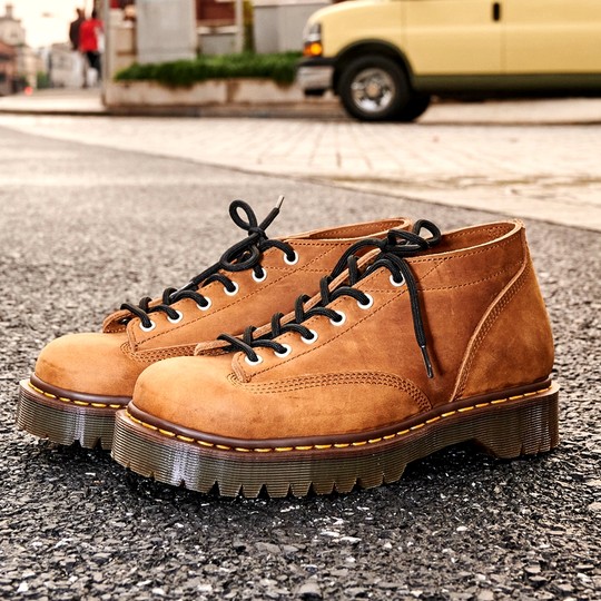 固特异热熔焊接短脸monkeyboots马丁靴男低帮百搭休闲鞋皮鞋新款