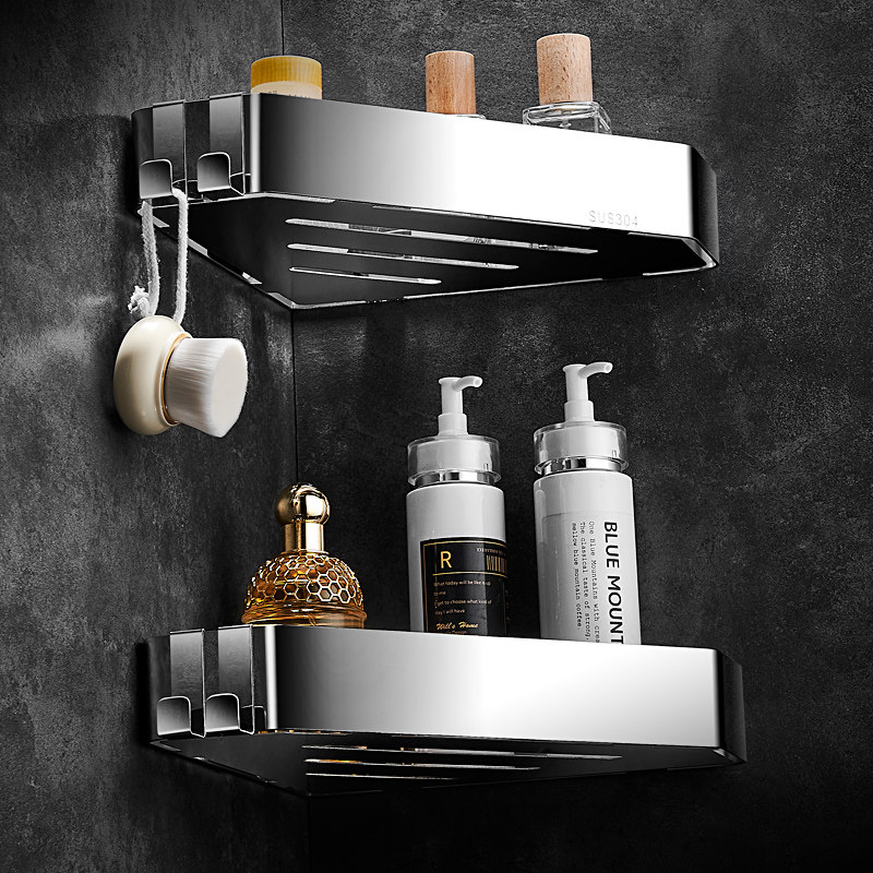 免打孔浴室置物架304不锈钢淋浴房卫生间厕所三角架转角收纳角篮,淘宝优惠券,粉丝福利购,淘宝优惠卷