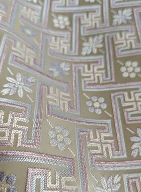 广西非遗壮锦万吉纹民族风面料包包服饰手工DIY文创专用提花布料