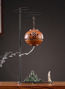 创意倒流香炉家用室内熏香吊球中式禅意家居摆件茶道檀香沉香薰炉