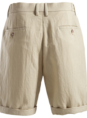 2026夏季老钱风短裤男美式休闲纯色大码卷边五分裤Men's shorts