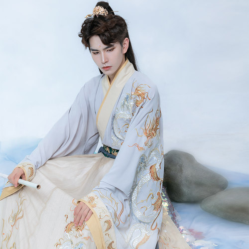 如梦霓裳烛龙神都夜行录联名汉服男装重工交领十二破裙龙纹春秋 - 图3