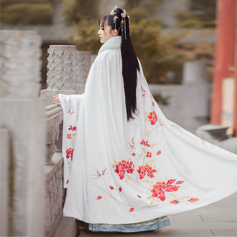 如梦霓裳原创锦绣汉服春季加绒斗篷 如梦霓裳汉服