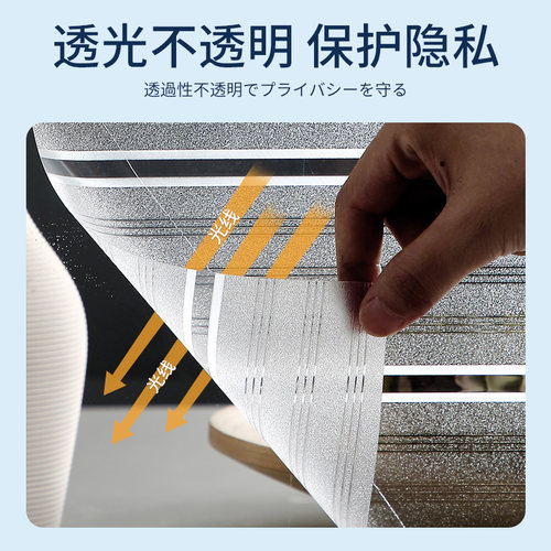 宽百叶贴纸！厨房玻璃贴磨砂浴室窗户窗贴阳台防窥视条纹贴纸 - 图0