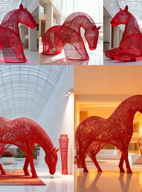 镂空马雕塑摆件商场大型生肖摆设公园广场元旦吉祥物马定制造型马