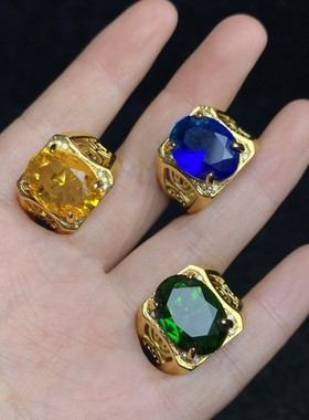 古董文玩旧藏纯铜镶嵌宝石男女通用款刺绣收藏盒内珍藏戒指一盒