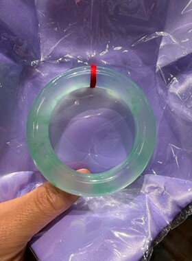 缅甸高冰翡翠手镯冰圆条飘花苹果绿冰贵妃镯女玉石送妈妈礼物