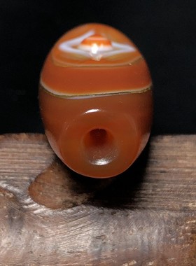 古玩旧藏藏区回流天眼佛眼天珠镶嵌金丝观音图腾收藏品