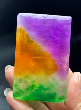 翡翠色冰种多彩方牌子悟道大款龙牌方牌吊坠男女同款大玉坠毛衣链